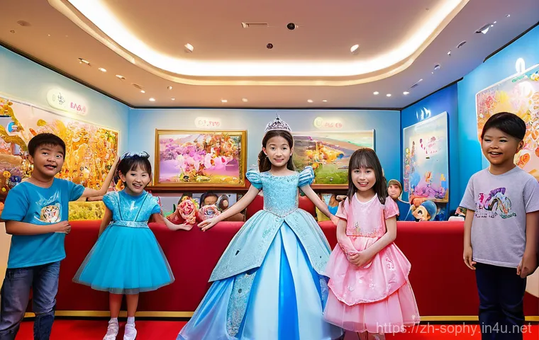 소피루비 해외 전시회 - **Prompt:** A vibrant, bustling scene at an international anime exhibition featuring the beloved Kor...