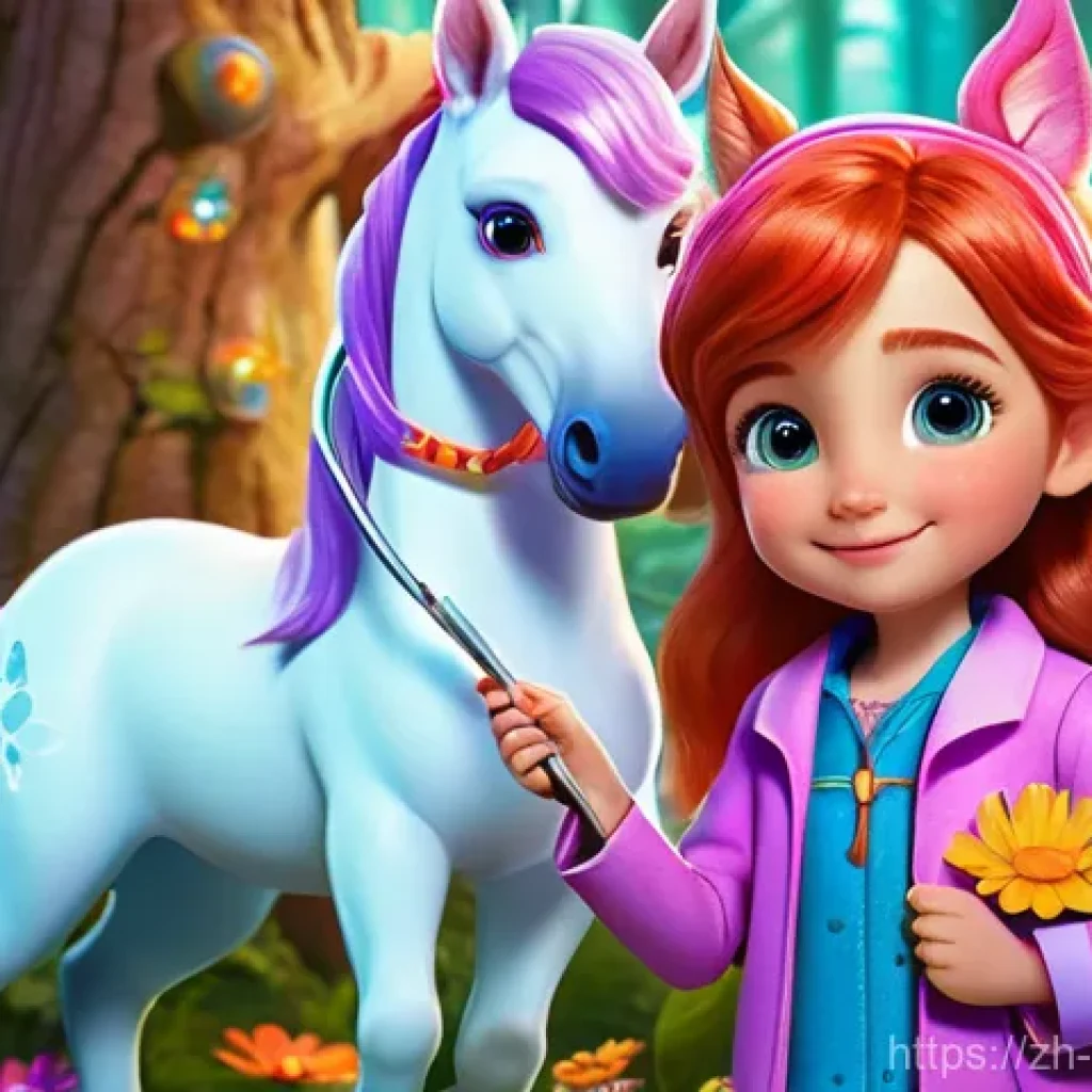 소피루비 인기 비결 - **Title:** Ruby the Magical Veterinarian
**Prompt:** A vibrant, full-body illustration of a chee...