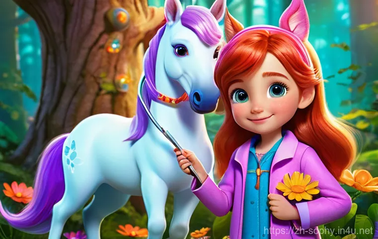 소피루비 인기 비결 - **Title:** Ruby the Magical Veterinarian
**Prompt:** A vibrant, full-body illustration of a chee...