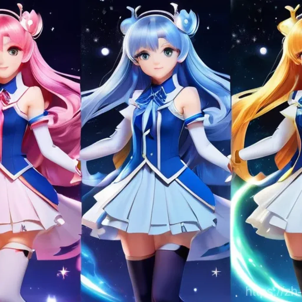 소피루비와 유사한 애니메이션 - **Classic Magical Girl Transformation Sequence:**
A vibrant, dynamic illustration of a beautiful...