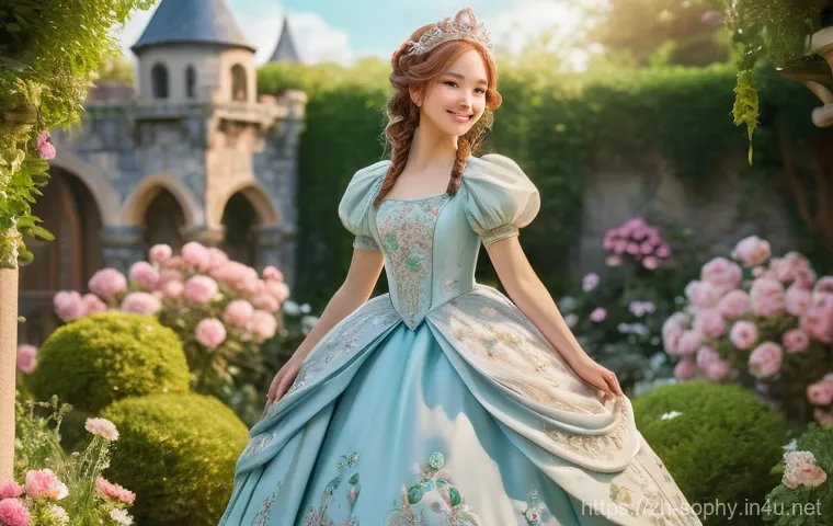 소피루비 관련 모바일 게임 - Image Prompt 1: Enchanting Fairytale Makeover**