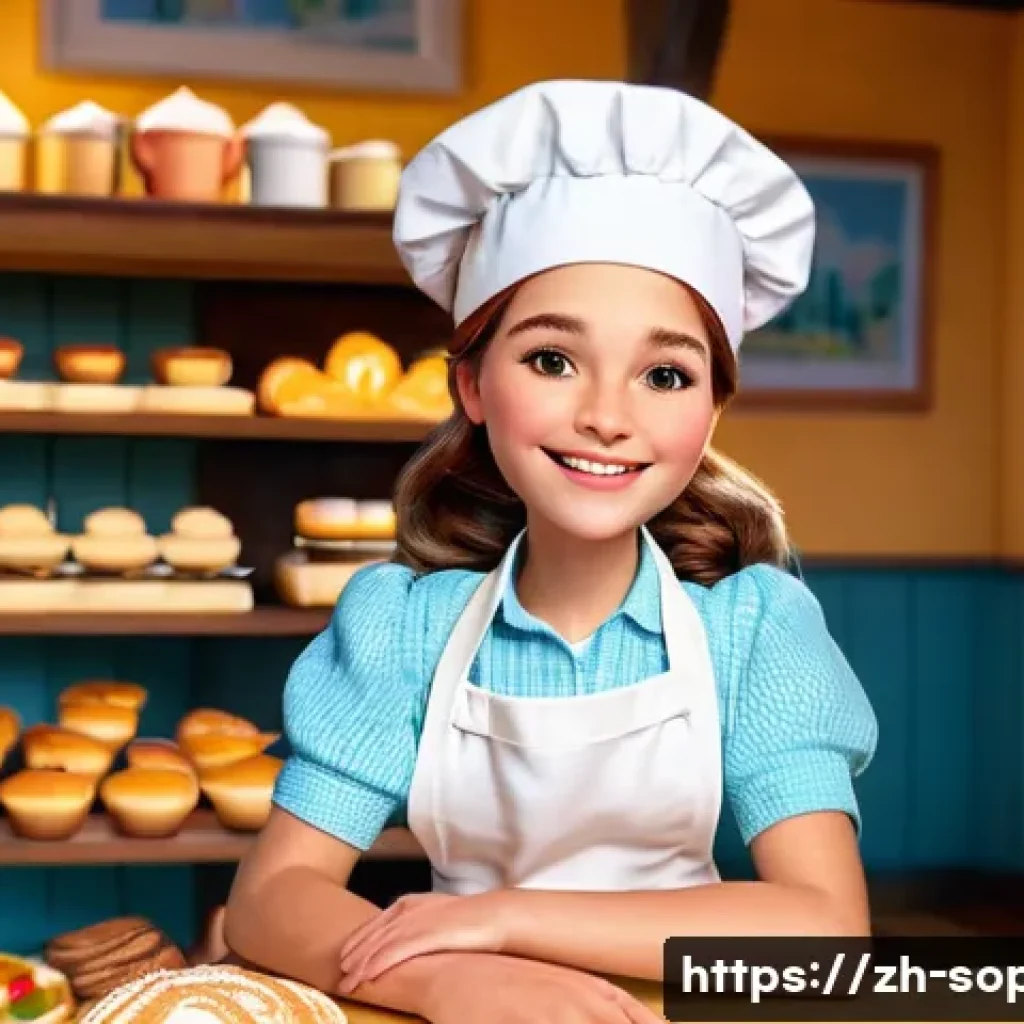 소피루비 주요 스토리 전개 - **Prompt 1: Sophie the Joyful Baker in Charmville**
"A cheerful and energetic young girl, Ruby, ...