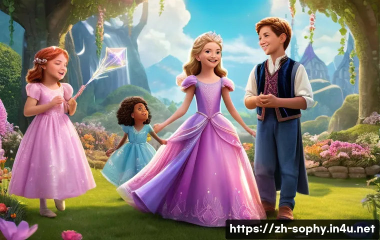 소피루비 장난감 광고 분석 - **Prompt:** A joyful and enchanting scene featuring Sophie Ruby, depicted as a kind and courageous m...