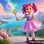 소피루비와 관련된 다큐멘터리 - **Prompt:** A vibrant, full-body shot of Sophie Ruby, a young girl with iconic bright pink hair styl...