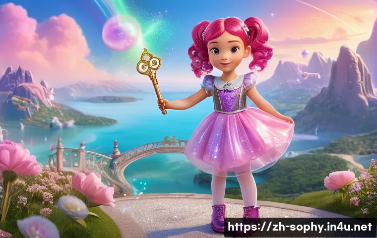 소피루비와 관련된 다큐멘터리 - **Prompt:** A vibrant, full-body shot of Sophie Ruby, a young girl with iconic bright pink hair styl...