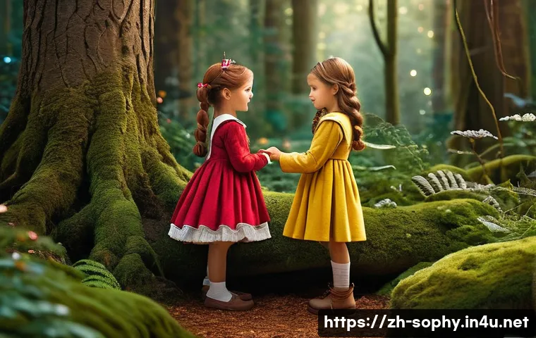 소피루비와 루비의 비밀 - **A Whimsical First Encounter in an Enchanted Forest:**
    "Two young girls, Sophie Ruby and Ruby, ...